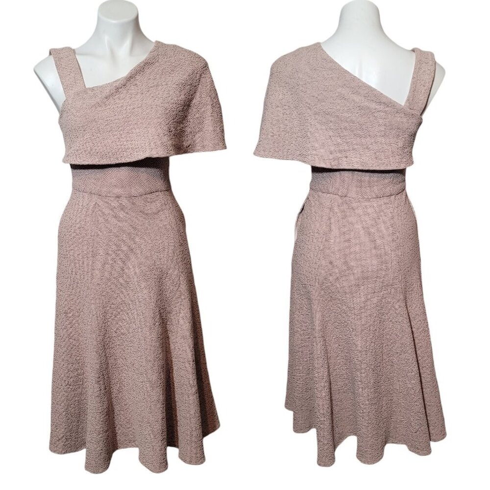 Wai Ming Marta Dress Sz 2 Removable Strap Asymmetrical Textured Pink